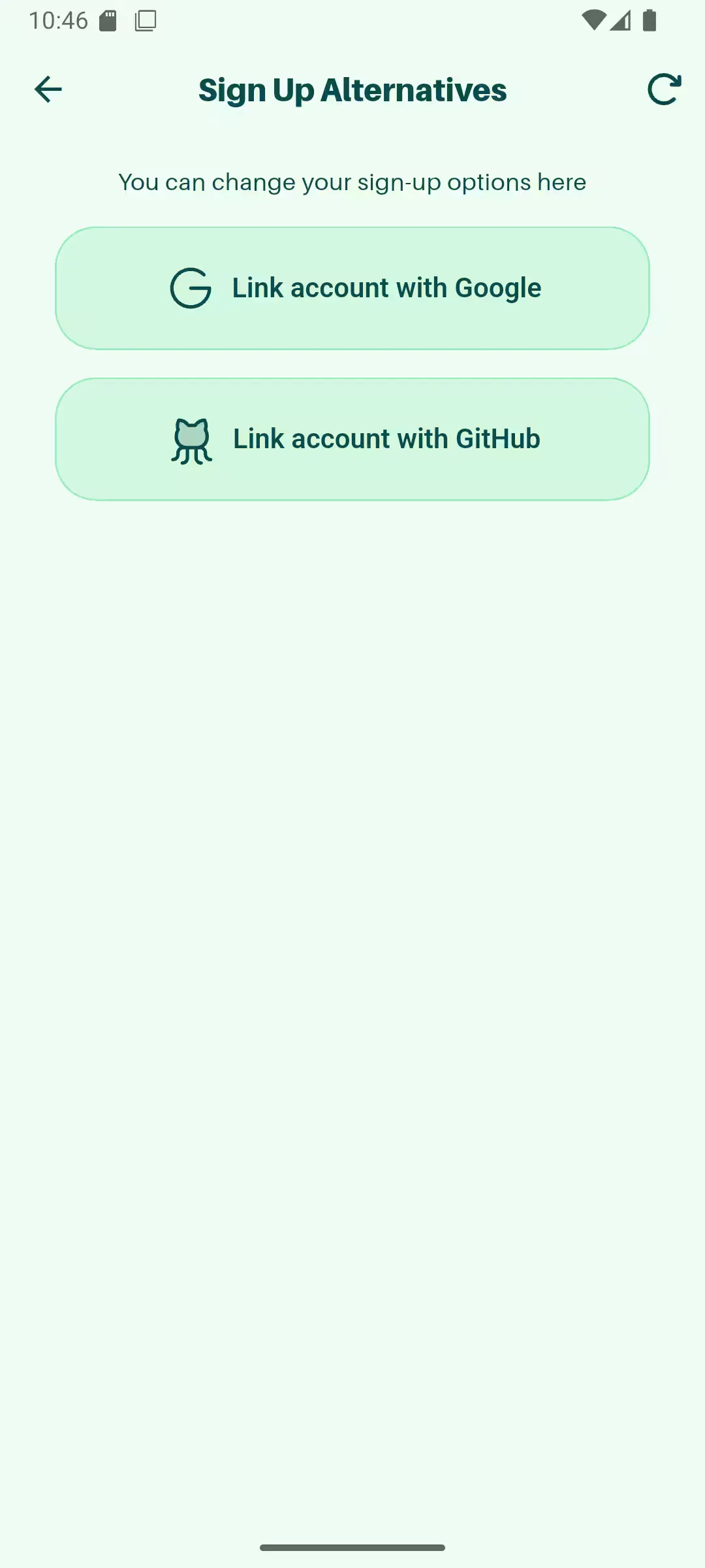 Account linking screen