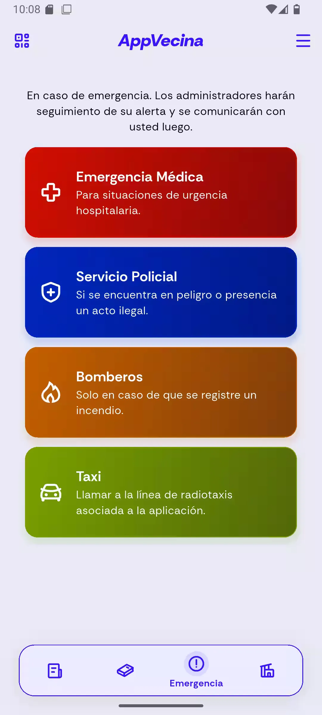 Alerts screen