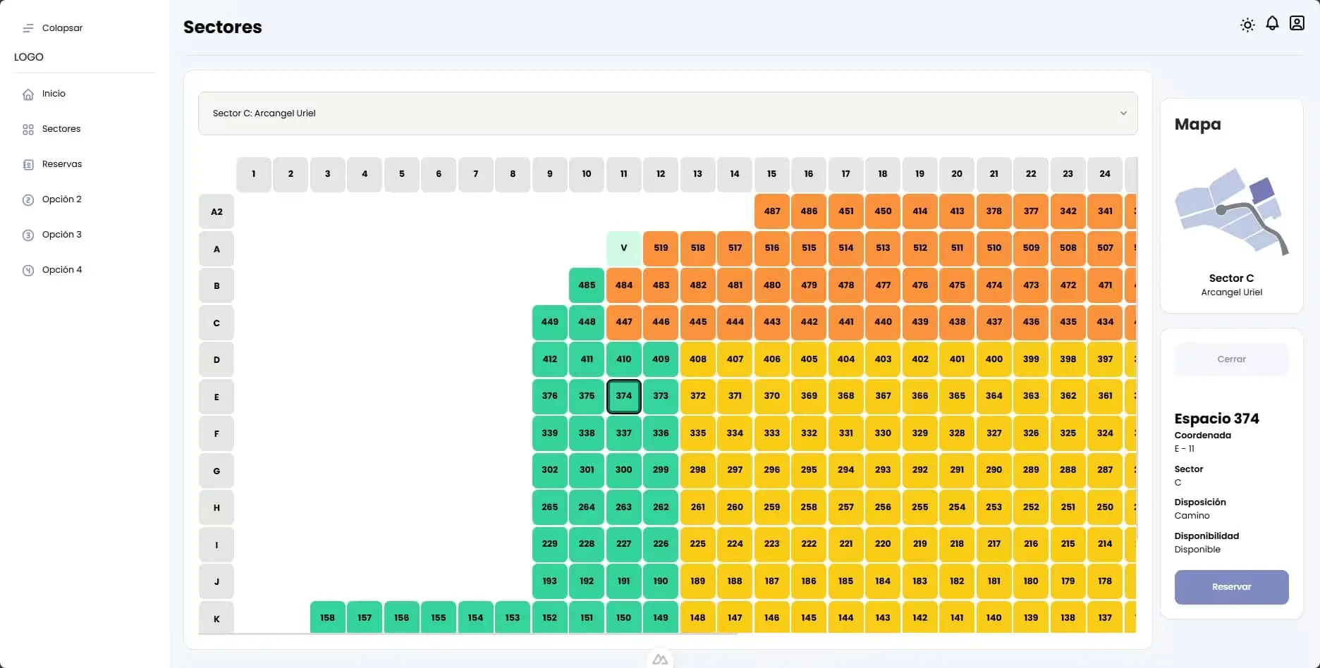 Space information in BDI Frontend