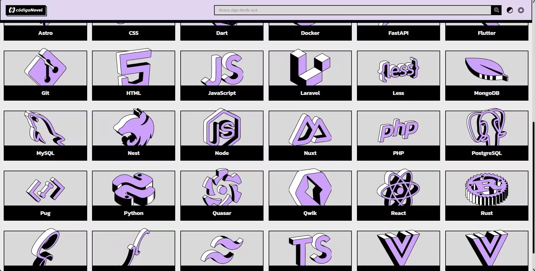 CodigoNovel home page